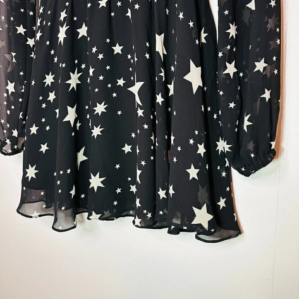 Lovers + Friends Lana Dress Star Print Black XS - Picture 8 of 10